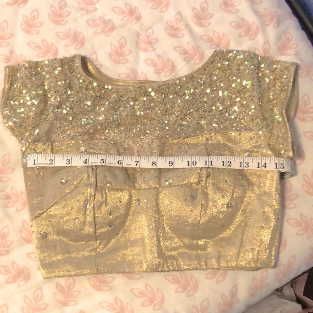 Gold Sequin Women Saree Blouse